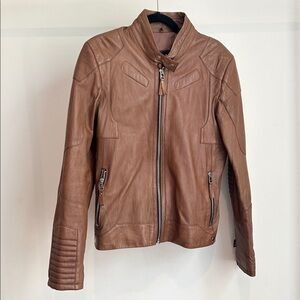 Brown Leather Jacket moto